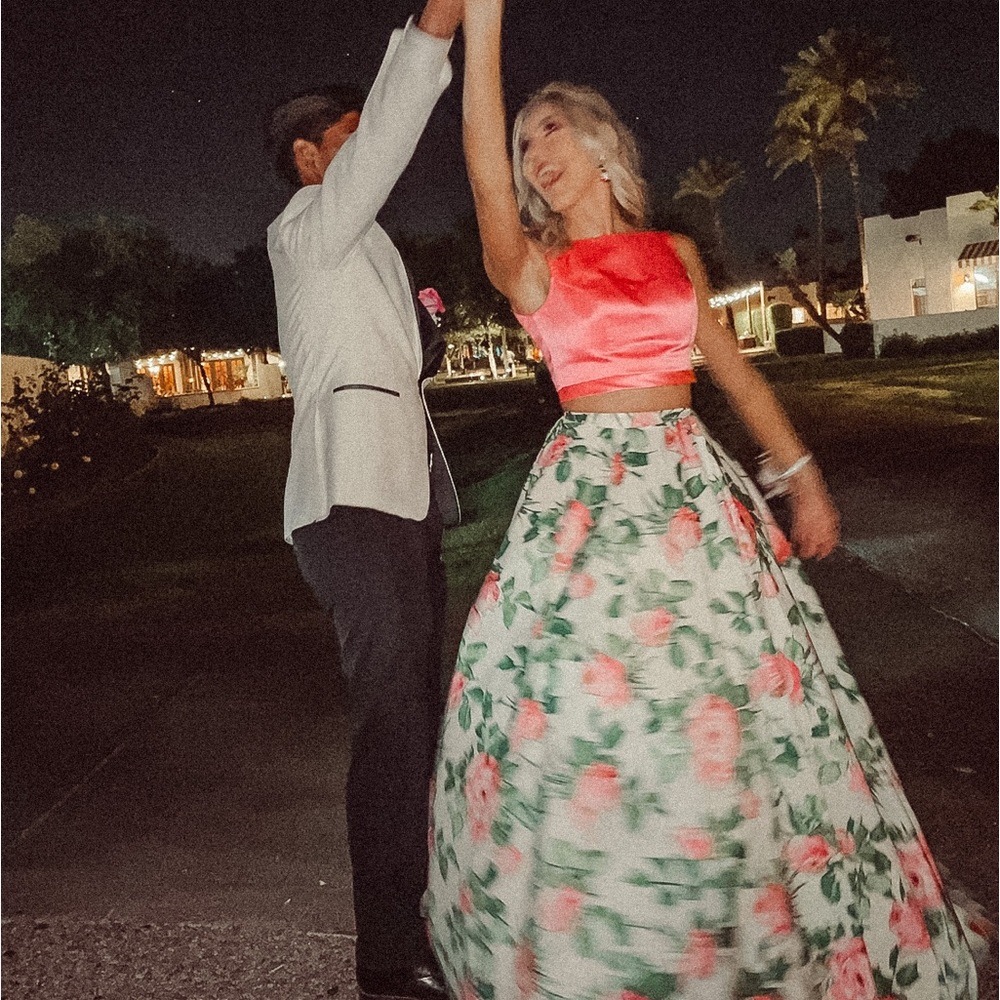 Pink floral Sherri hill ballgown